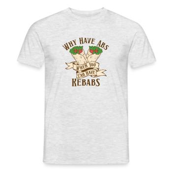 Fast-Food-Kebab-Liebhaber - Männer T-Shirt - Grau meliert - Vorne - AI Model Male 178 dark (178cm)