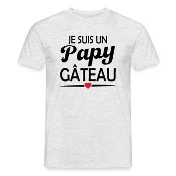 je suis un papy gâteau - T-shirt homme - gris chiné - Devant - AI Model Male 178 dark (178cm)