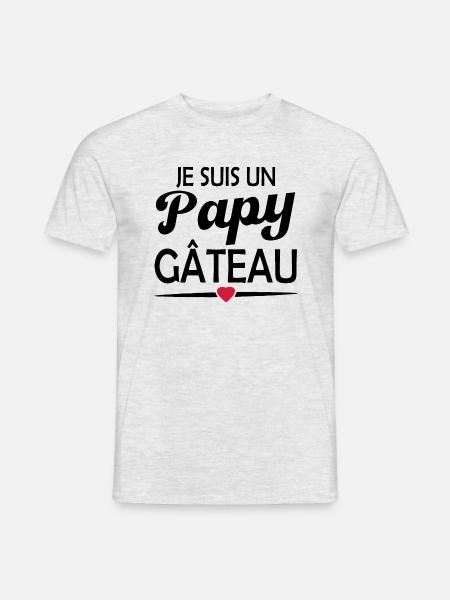 je suis un papy gâteau - T-shirt homme - gris chiné