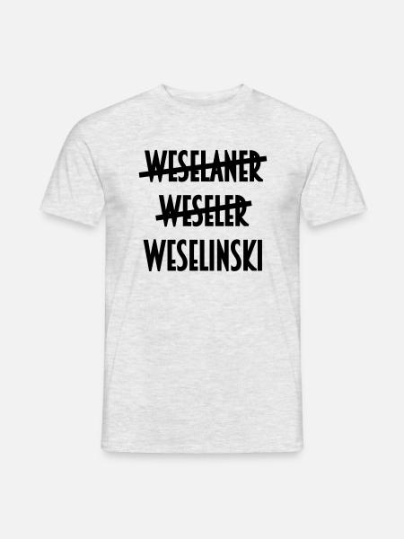 Weselinski - Weselaner - Weseler - Wesel - Männer T-Shirt - Grau meliert