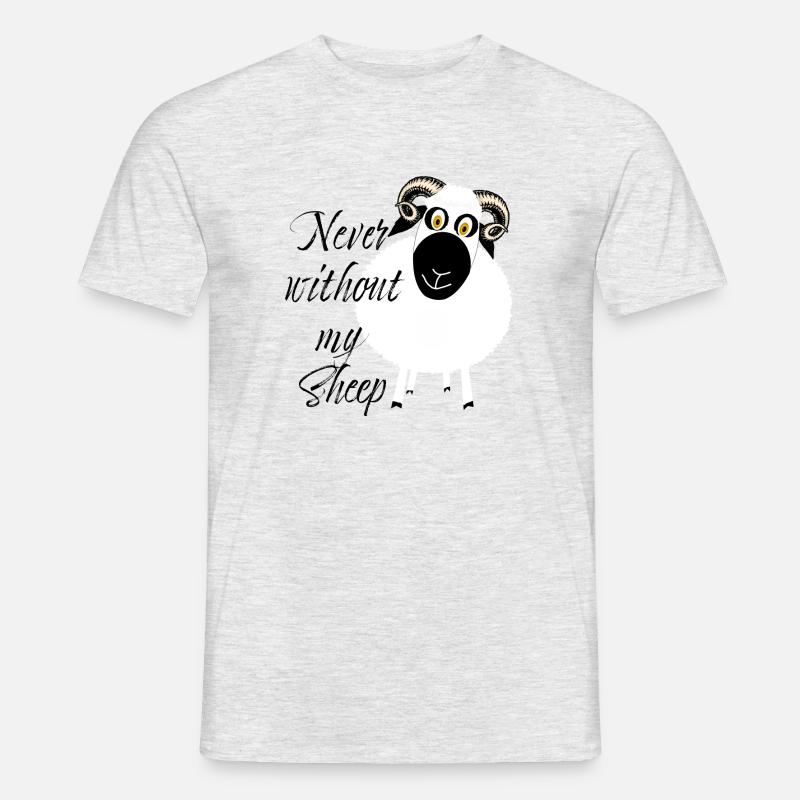 never without my sheep - Männer T-Shirt - Grau meliert