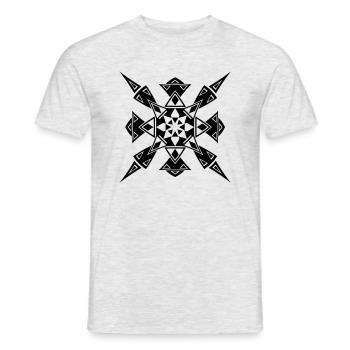 Tribal de tatouage de mosaïque - T-shirt homme - gris chiné - Devant - AI Model Male 178 dark (178cm)