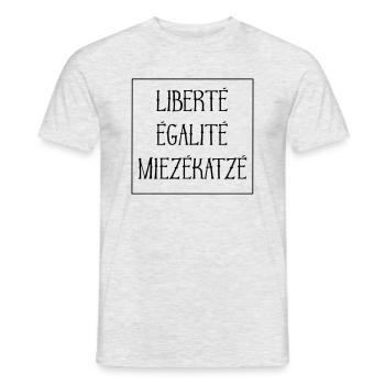 Liberté Égalité Miezekatzé - Rahmen - Farbwechsel - Männer T-Shirt - Grau meliert - Vorne - AI Model Male 178 dark (178cm)