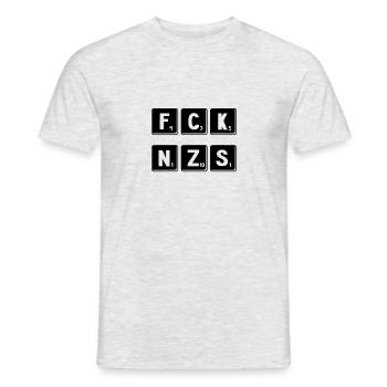 FCK NZS - Men's T-Shirt - heather grey - Front - AI Model Male 178 dark (178cm)