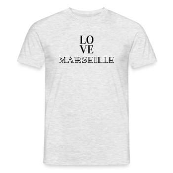 Love marseille - T-shirt homme - gris chiné - Devant - AI Model Male 178 dark (178cm)