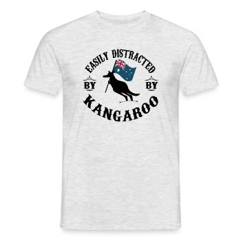 Easily distracted by Kangaroo - T-shirt homme - gris chiné - Devant - AI Model Male 178 dark (178cm)