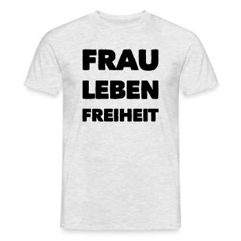 Frau Leben Freiheit Iran - Männer T-Shirt - Grau meliert - Vorne - AI Model Male 178 dark (178cm)
