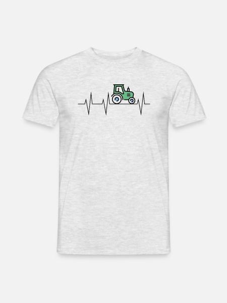 Herzschlag des Landlebens - Männer T-Shirt - Grau meliert