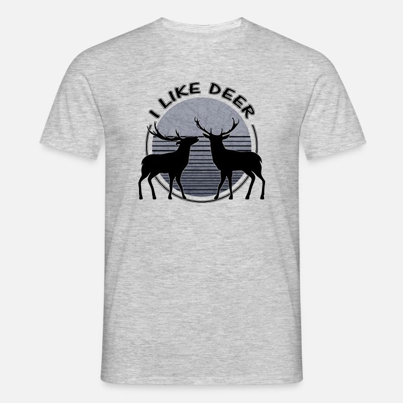 Hirsch - Männer T-Shirt - Grau meliert