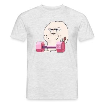 Drôle de lapin de gym - T-shirt homme - gris chiné - Devant - AI Model Male 178 dark (178cm)
