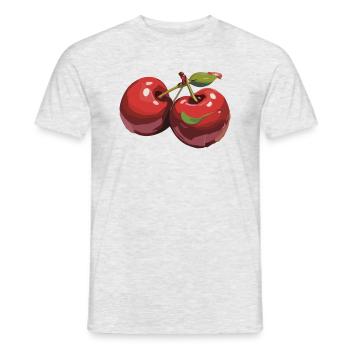 Rote Kirsche Cherries Kirschen Cherry - Männer T-Shirt - Grau meliert - Vorne - AI Model Male 178 dark (178cm)