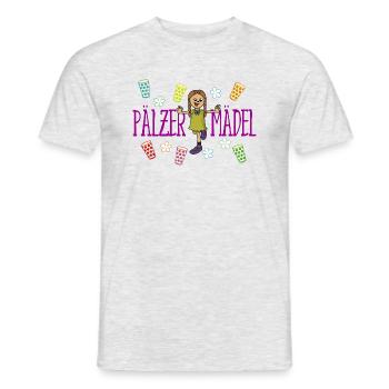 Pälzer Mädel 01 pink - Männer T-Shirt - Grau meliert - Vorne - AI Model Male 178 dark (178cm)