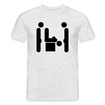 sex - Men's T-Shirt - heather grey - Front - AI Model Male 178 dark (178cm)