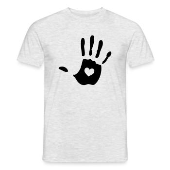 hand heart - Men's T-Shirt - heather grey - Front - AI Model Male 178 dark (178cm)