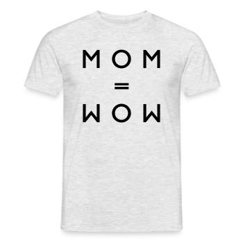 MOM - WOW - Männer T-Shirt - Grau meliert - Vorne - AI Model Male 178 dark (178cm)