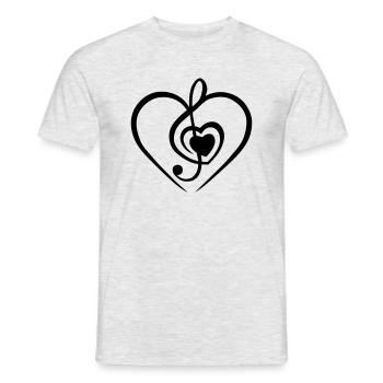 Musik des Herzens Liebe 1c v2 - Männer T-Shirt - Grau meliert - Vorne - AI Model Male 178 dark (178cm)