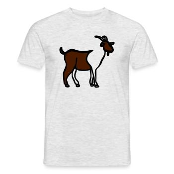 Goat - Line Art - Choose your color - Männer T-Shirt - Grau meliert - Vorne - AI Model Male 178 dark (178cm)