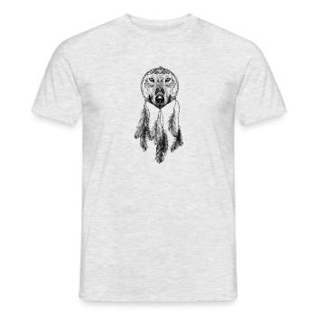 Wolf dream catcher - Men's T-Shirt - heather grey - Front - AI Model Male 178 dark (178cm)