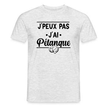 Je Peux Pas J'ai Pétanque Joueur Cadeau Humour - T-shirt homme - gris chiné - Devant - AI Model Male 178 dark (178cm)