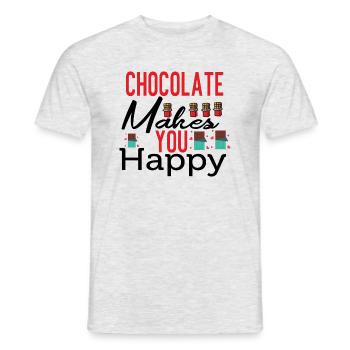 Chocolate Makes Me Happy - Men's T-Shirt - heather grey - Front - AI Model Male 178 dark (178cm)