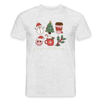 Jingle all t way Weihnachten Retro Weihnachtslied - Männer T-Shirt - Grau meliert - Vorne - AI Model Male 178 dark (178cm)