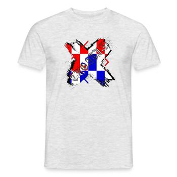 Croatia Croatian Hrvatska Croatia Croats Croat Hr - Men's T-Shirt - heather grey - Front - AI Model Male 178 dark (178cm)