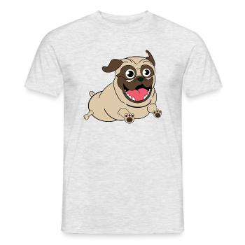 Nacho the Pug - Men's T-Shirt - heather grey - Front - AI Model Male 178 dark (178cm)