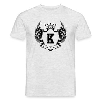 Wappen K - Männer T-Shirt - Grau meliert - Vorne - AI Model Male 178 dark (178cm)