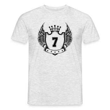 Wappen 7 - Männer T-Shirt - Grau meliert - Vorne - AI Model Male 178 dark (178cm)