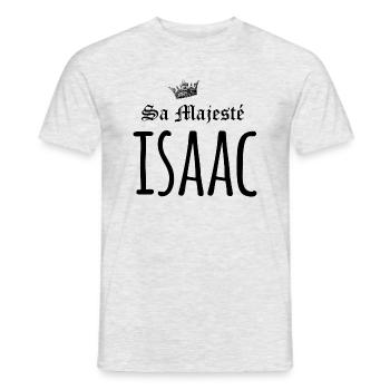 Sa majesté Isaac - T-shirt homme - gris chiné - Devant - AI Model Male 178 dark (178cm)