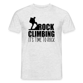 Rock climbing funny quote - Men's T-Shirt - heather grey - Front - AI Model Male 178 dark (178cm)