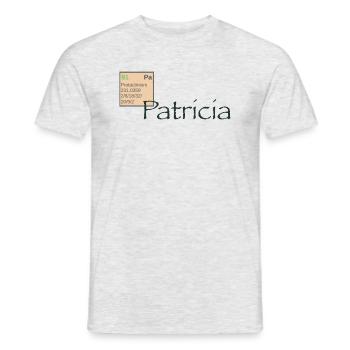 Patricia Vorname Namensschild Protactinium - Männer T-Shirt - Grau meliert - Vorne - AI Model Male 178 dark (178cm)