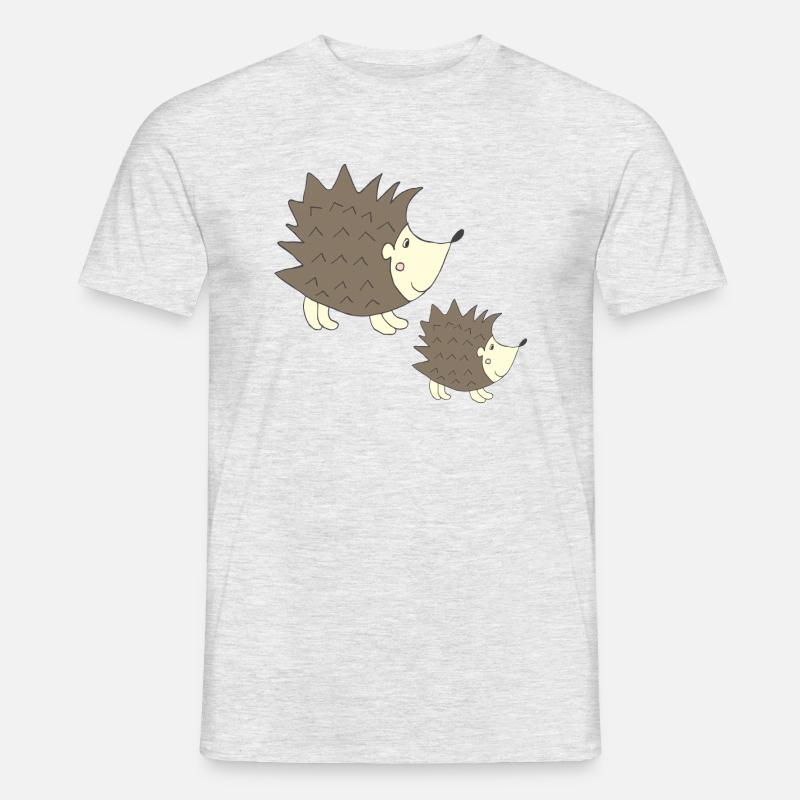 großer igel und kleiner igel - Männer T-Shirt - Grau meliert