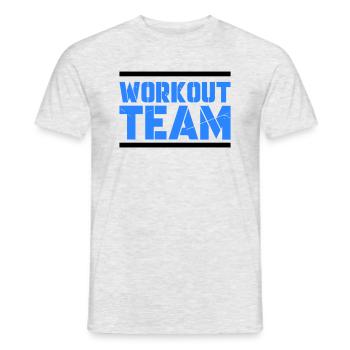 Workout Team - Men's T-Shirt - heather grey - Front - AI Model Male 178 dark (178cm)