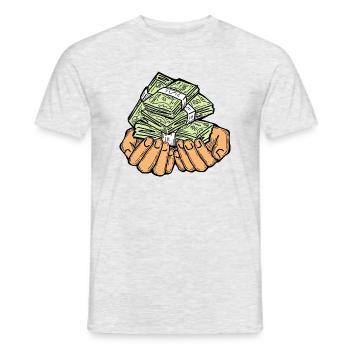 Big money flying to you for wealth and prosperity. - Men's T-Shirt - heather grey - Front - AI Model Male 178 dark (178cm)