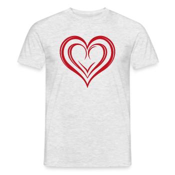 Herz, Liebe, Valentinstag, Symbol - Männer T-Shirt - Grau meliert - Vorne - AI Model Male 178 dark (178cm)
