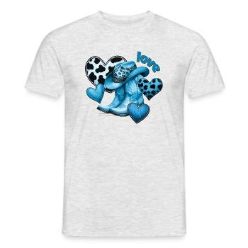 Cowboy Lustige Frauen Hut Wild Western Rodeo Musik - Männer T-Shirt - Grau meliert - Vorne - AI Model Male 178 dark (178cm)
