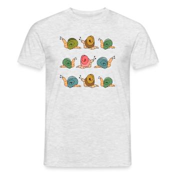 Schnecken - Männer T-Shirt - Grau meliert - Vorne - AI Model Male 178 dark (178cm)