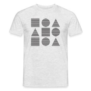modern geometric shapes out of lines - Men's T-Shirt - heather grey - Front - AI Model Male 178 dark (178cm)