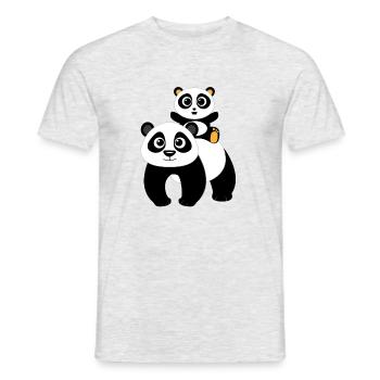 Panda bear design panda bears - Men's T-Shirt - heather grey - Front - AI Model Male 178 dark (178cm)