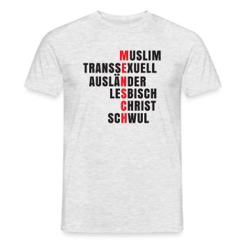 Antirassismus - Mensch - Männer T-Shirt - Grau meliert - Vorne - AI Model Male 178 dark (178cm)