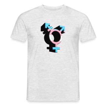 Transgender Symbol Transgender Flagge Trans farben - Männer T-Shirt - Grau meliert - Vorne - AI Model Male 178 dark (178cm)