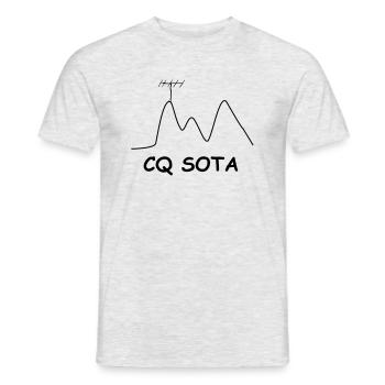 CQ SOTA ham radio logos - Men's T-Shirt - heather grey - Front - AI Model Male 178 dark (178cm)