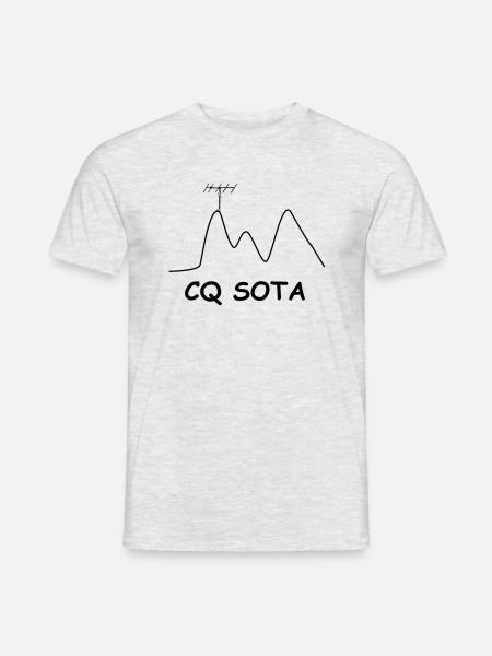 Logotipos de radioaficionados CQ SOTA - Camiseta hombre - gris jaspeado