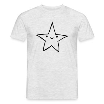Freundliches liebes Sternchen - Männer T-Shirt - Grau meliert - Vorne - AI Model Male 178 dark (178cm)