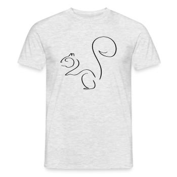 Squirrel Line Art - Minimalist - Men's T-Shirt - heather grey - Front - AI Model Male 178 dark (178cm)