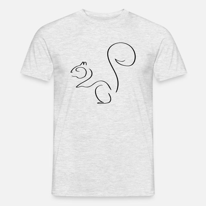 Eichhörnchen Line Art - Minimalistisch - Männer T-Shirt - Grau meliert