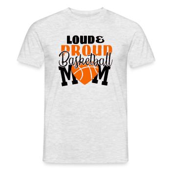 Laute und stolze Basketball-Mutter - Männer T-Shirt - Grau meliert - Vorne - AI Model Male 178 dark (178cm)