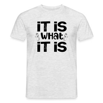 c’est ce que c’est - T-shirt homme - gris chiné - Devant - AI Model Male 178 dark (178cm)