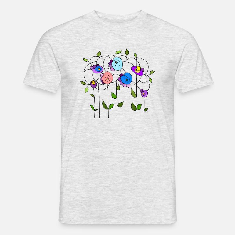 Blumen - Männer T-Shirt - Grau meliert